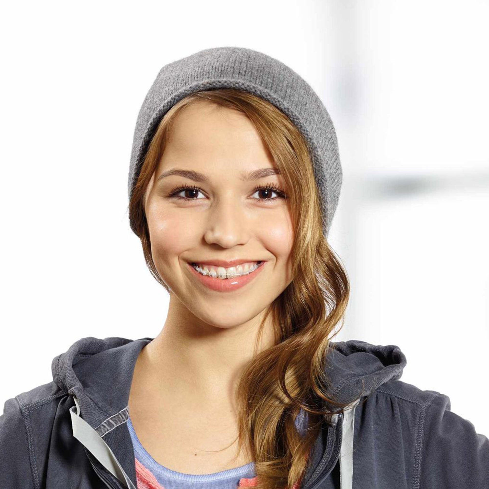 clear braces on plastic model